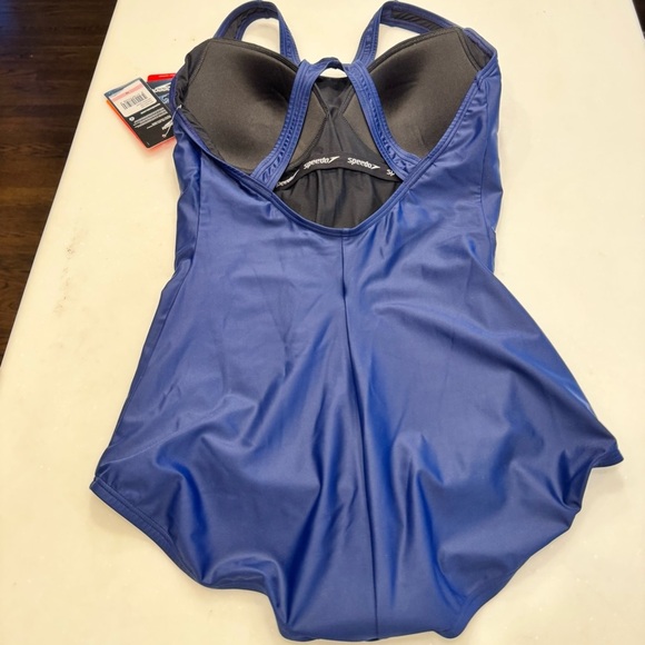 Speedo PowerFLEX One-piece Swimsuit size 10 Navy NWT MSRP $68 - Picture 6 of 14